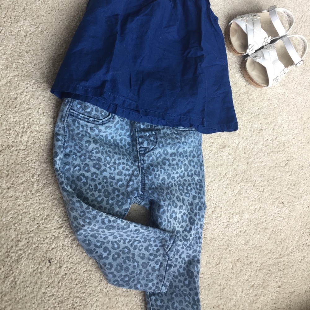 H&M 4-6 months baby girl leopard print jeans